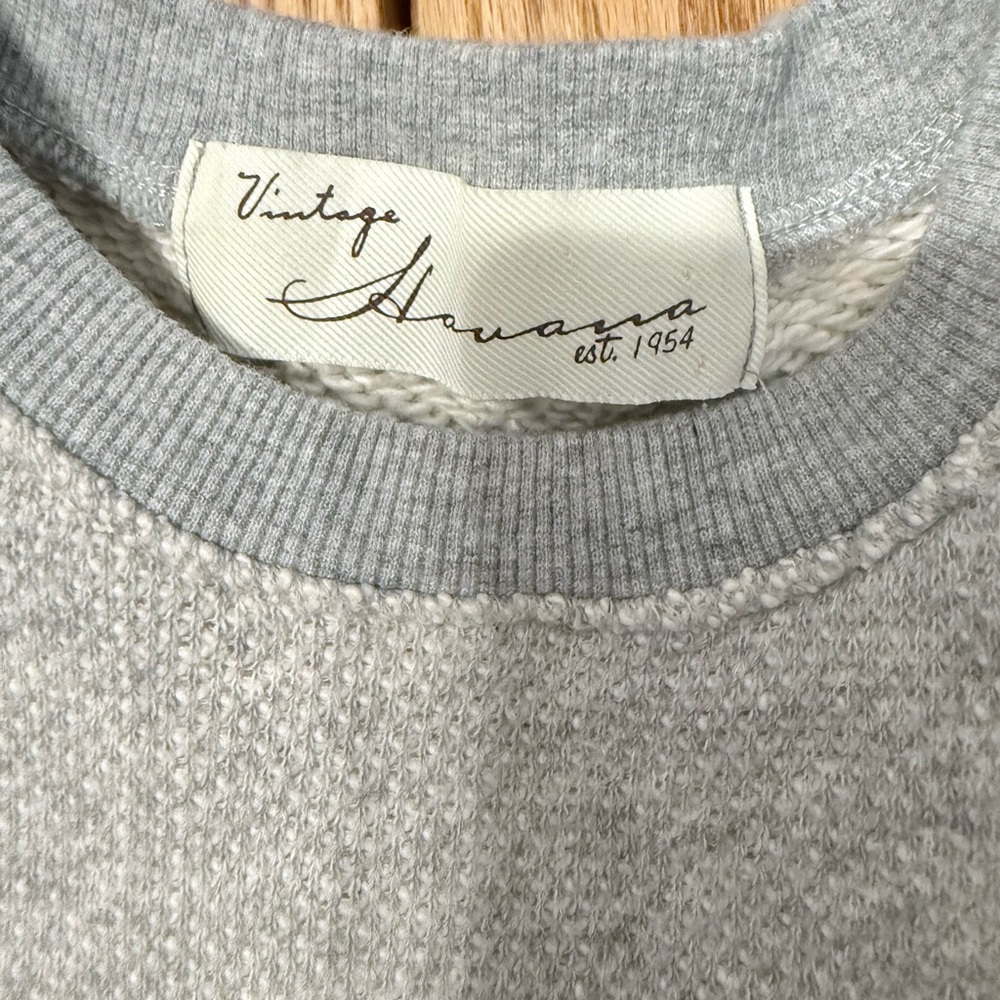 Vintage Havana Off-the-Shoulder Gray Sweater - Picture 2 of 5